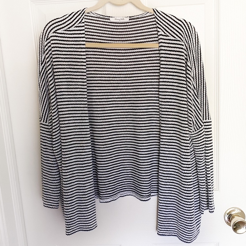 Honey Belle Black and white striped cardigan